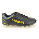 Chuteira Futebol Campo Mathaus New Galatic Couro Natural