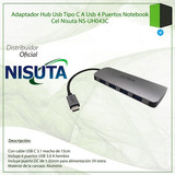 Adaptador Hub Usb Tipo C A Usb 4 Puertos Notebook Cel Nisuta