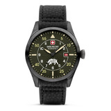 Reloj Swiss Military Smwgn0001231 Para Hombre Cristal Zafiro Color De La Malla Negro Color Del Bisel Negro/rojo Color Del Fondo Verde