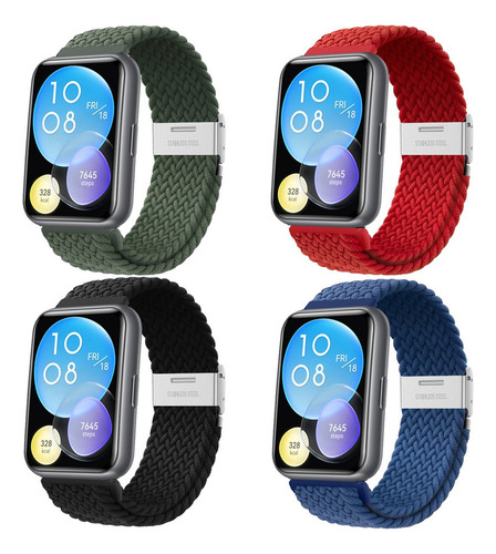 A 4 Correas De Reloj Trenzadas Para Huawei Watch Fit 2 A