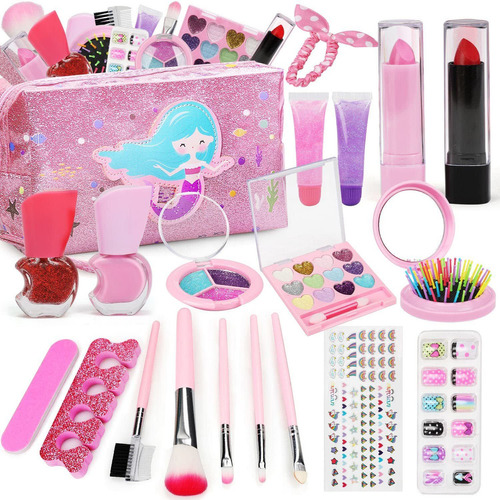 Maquillaje  Kit  Para Niñas  Incluye Bolsa  De Siren Fr80sm