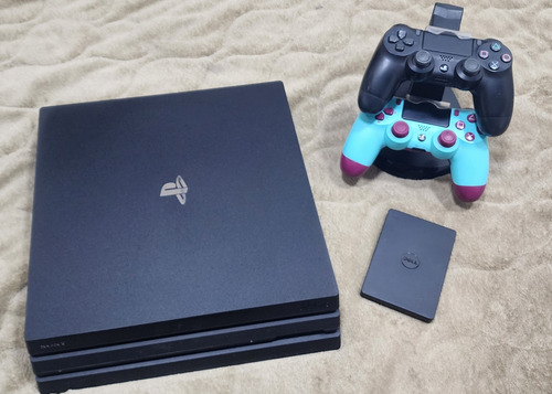 Ps4 Pro 1tb + 2 Controles + Suporte + Hd 1tb Semi Novo!!