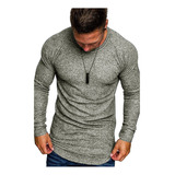 Remera Liso Casual Manga Larga Algodon Jersey Entrenador Gym