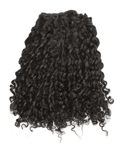 Mega Hair Tela/costurado Cacheado Preto Natural 50cm Cor #1b Preto Natural