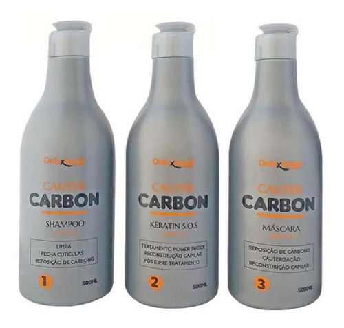 Kit Tratamento Cauterização Onixx Brasil Cauter Carbon 500ml