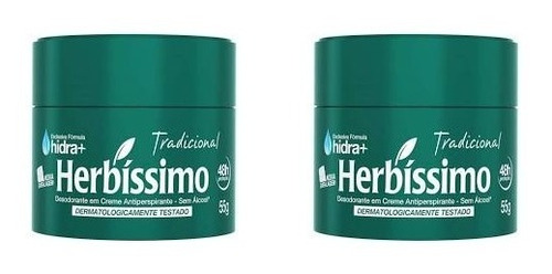 Kit 2 Desodorantes Em Creme Antitranspirante Herbíssimo 55g