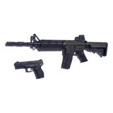 Set Rifle M4 + Pistola Sig Sauer Airsoft Vigor 9905 Resorte