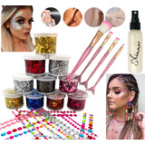 Party Box Bar Kit Glitter Gel + Strass Autoadhesivo Makeup