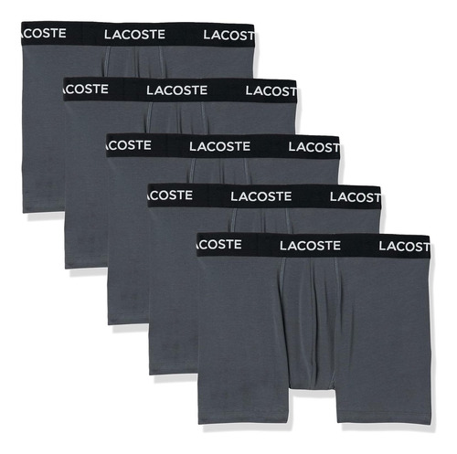 Boxer Hombre Pack 5 Algodón Lacoste Original Comodo Gris