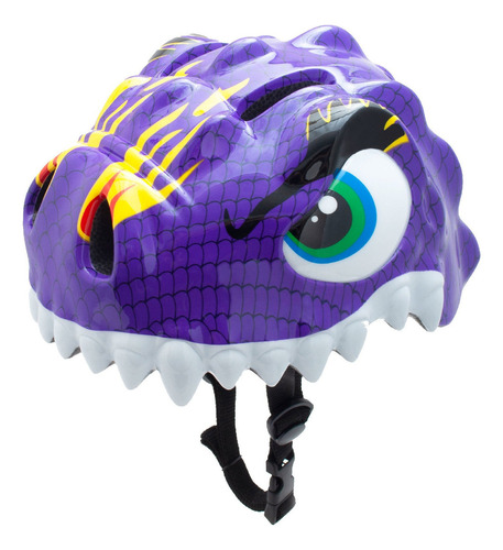 Casco Bicicleta Para Niños Infantil Dragón Bici Patín Skate Color Violeta Talle Unico Talle