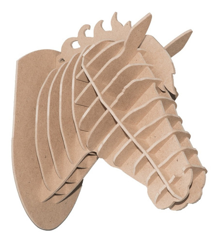 Caballo 6mm Mdf Cabeza Decora Animal Trofeo Regalo