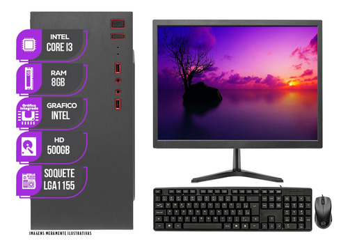 Pc Completo Mancer, Intel Core I3, 8gb De Ram, Hd 500gb