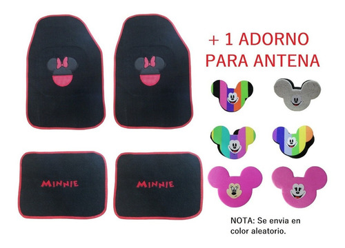 Kit 4 Tapetes Alfombra Minnie Mouse Vw Jetta Clasico Cl 2015