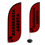 Wind Banner Completo Barbearia 2,8m D. Face Alta Qualidade