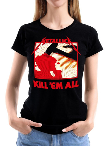 Metallica Kil'em All 105 Rock Musica Polera Mujer Dtf