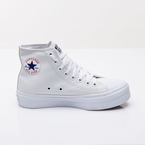 Tenis Cano Alto All Chuck Plataforma Branco Star Botinha 