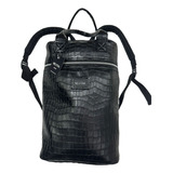 Bolso Matero Cuero Ecologico Croco Trenzado Mate Neutra