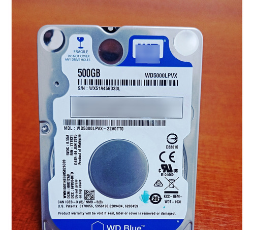 Disco Rigido Western Digital Blue 500gb 2,5'