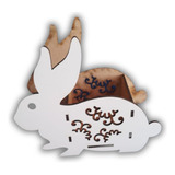 4 Cajitas Conejo Pascua Para Huevos Chocolate Madera Armadas