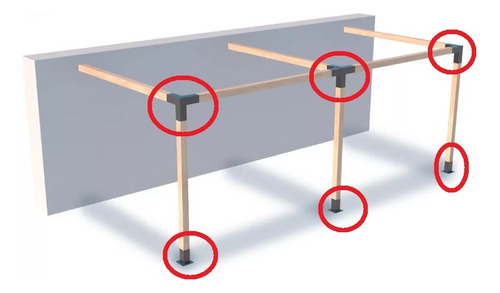 Kit Pergola 6x3 Para Pared Facil Armado Exterior Jardin 3p