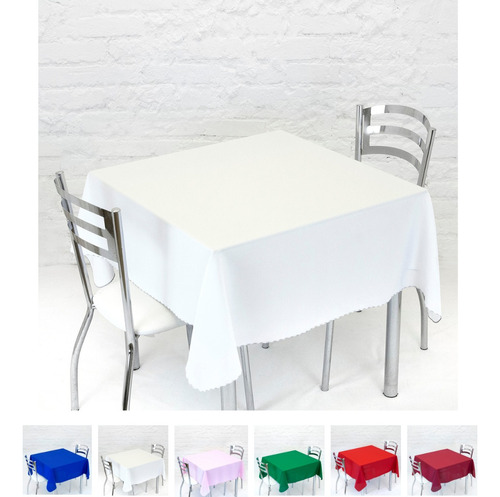 Toalha De Mesa Linda Prática Oxford 1,40m X 1,40m 4 Lugares Cor Branco Liso