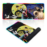 Mouse Pad Rgb Calavera, Pesadilla Antes De Navidad Con 14 Mo