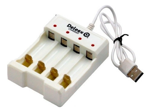 Cargador 4 Canales Para Pilas Aa/aaa Usb Deleex