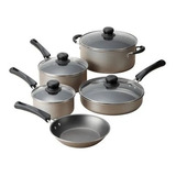 Tramontina 9-piezas  Non-stick Cookware Set, Champagne