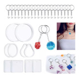 Kit 160 Pcs Molde Resina De Silicona De Diy Collar Y Llavero