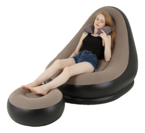 Sofa Inflable Con Reposa Pies