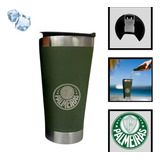 Kit Palmeiras Copo Térmico Inox C/ Tampa Abridor Cor Verde