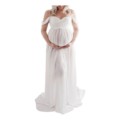 (w-m) Vestido Para Sesión De Fotos De Maternidad, Suave Tela