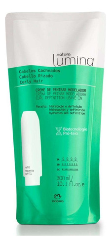 Refil Creme De Pentear Natura Lumina Cabelos Cacheados 300ml