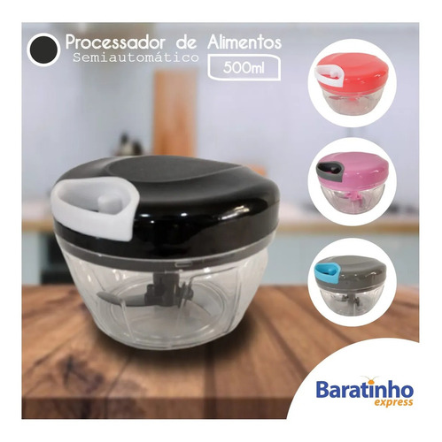 Mini Processador Triturador Manual De Alimentos 3 Laminas