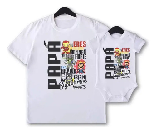 Duo Playera Y Pañalero Dia Del Padre Super Papá