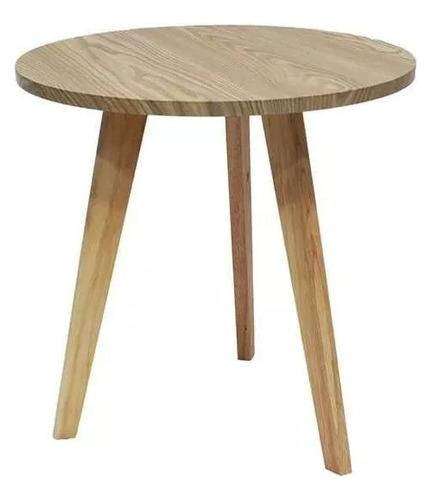 Mesa De Noche Living De Madera Redonda Decorativa 60x60cm