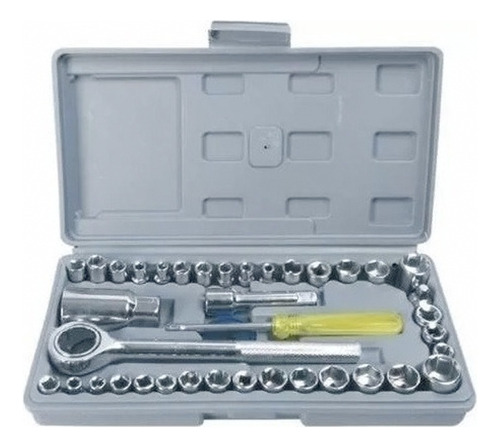 Caja De Herramientas Juego Llave Tubo Kit 40 Piezas Estuche