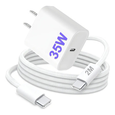Cargador Rápido de Pared USB-C Zhumeng 35W con Cable de 2 Metros para iPhone 15 al 17 y iPad | MercadoLibre