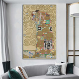 Cuadro Decorativo Moderno 90x55 Gustav Klimt El Abrazo