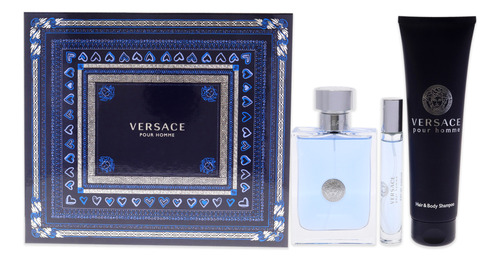 Set De Regalo Perfume Versace Pour Homme De 3 Piezas Para Ho