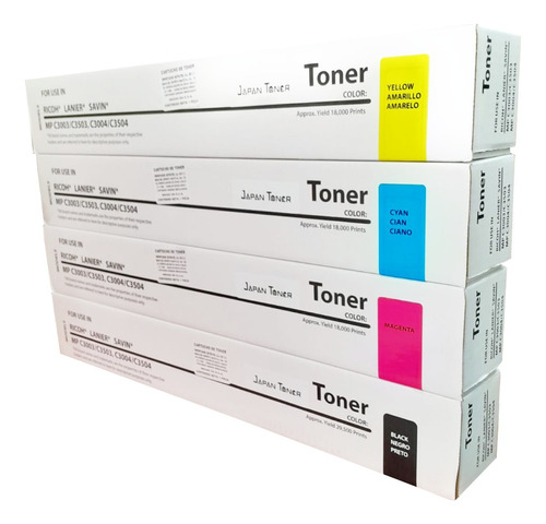 Kit De Toner Ricoh Mp C3003 Magenta, Cyan, Yellow Y Black 