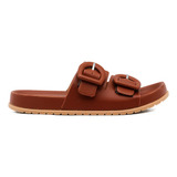 Sandalias Mujer Birken Doble Hebilla Cafe Extra Comoda Playa