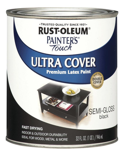 Rust-oleum Painters Touch  - Pintura De Látex, Color Negro.