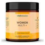 Women Multi + Multivitamínico De 60 Cápsulas 500mg Con Ácido Fólico, Biotina, Complejo B, Vitamina D, K, Calcio, Hierro, Magnesio, Zinc, Colágeno Hidrolizado Y Moringa. Suplemento Vitalbotanics