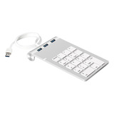 Teclado Numeral Usb Delgado Con Cable, Con 3 Puertos Usb