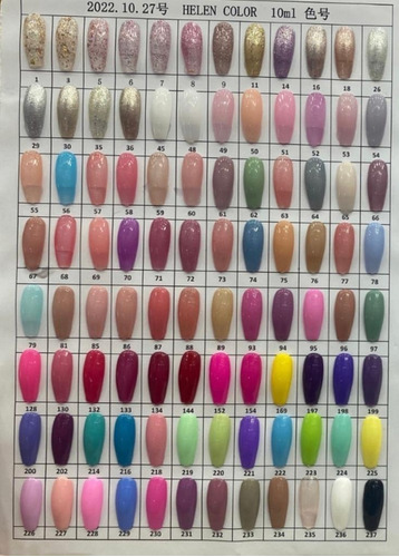 Kit Com 10 Esmaltes Helen Color 10ml Para Unhas Em Gel