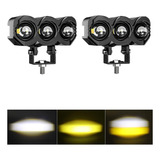 Par Faros Auxiliares 3 Modos Doble Color Led Para Auto Moto