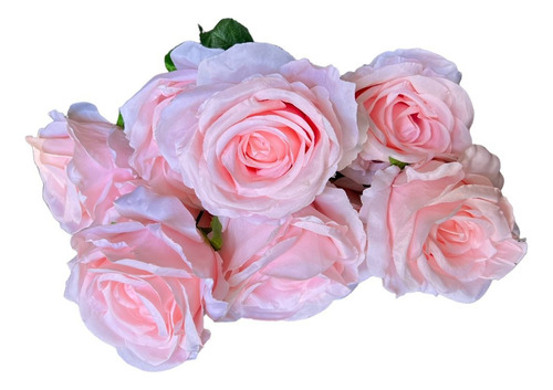 Buquê De Rosa Grande Artificial Com 9 Flores 