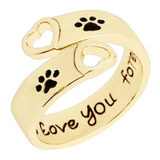 Anillo Gato Ajustable Kawaii Cute Huellita Corazon Espiral E