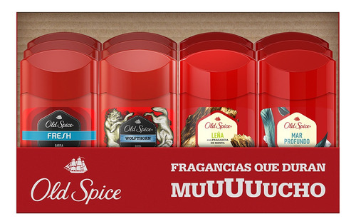 Pack 12 Desodorante Old Spice Barra Surtido 50gr